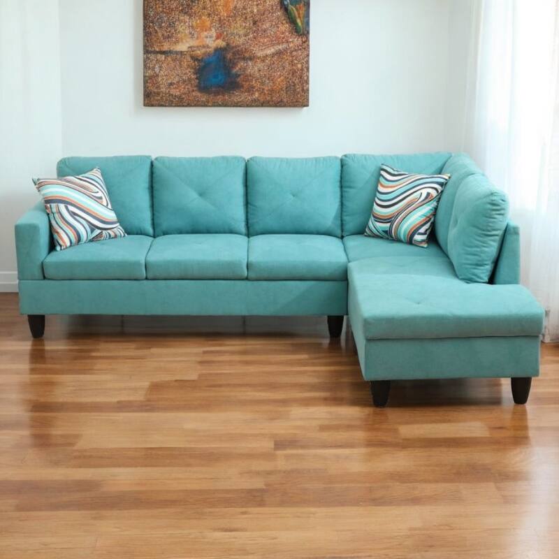 KISRAIS 97" Wide 2-Piece Upholstered Sectional Sofa Set for Small Space