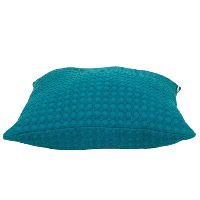 Solid Knitted Cotton Throw Pillow - 20" - Blue