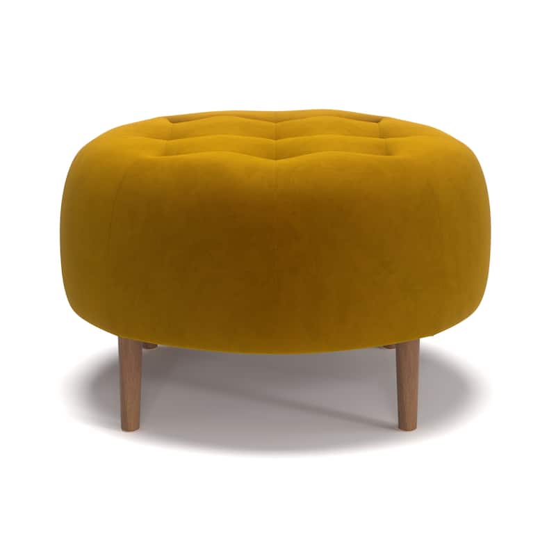 Bloomfield Round Performance Velvet Ottoman