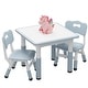 preview thumbnail 1 of 15, Kids Table and 2 Chairs Set Light Grey