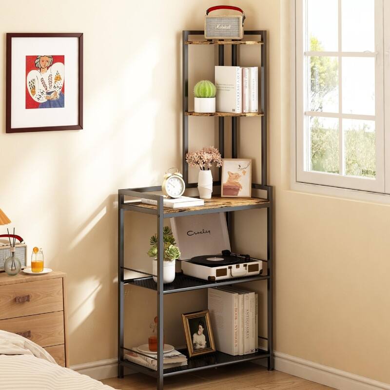 5 Tier Corner Shelf Stand - 24"D x 12"W x 55.7"H