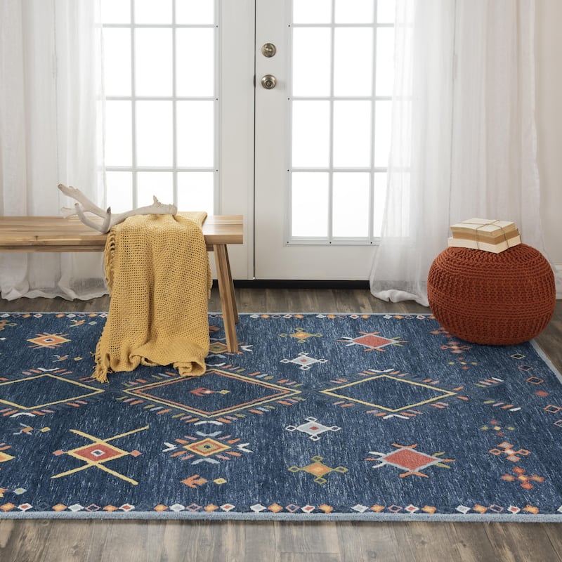 Alora Decor Catawba Southwest Geometric Diamond Rug - 5' x 7'6" - Dark Blue