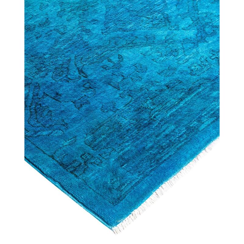 Vibrance One-of-a-Kind Hand-Knotted Area Rug - Blue, 6' 1" x 6' 4" - 6' 1" x 6' 4"
