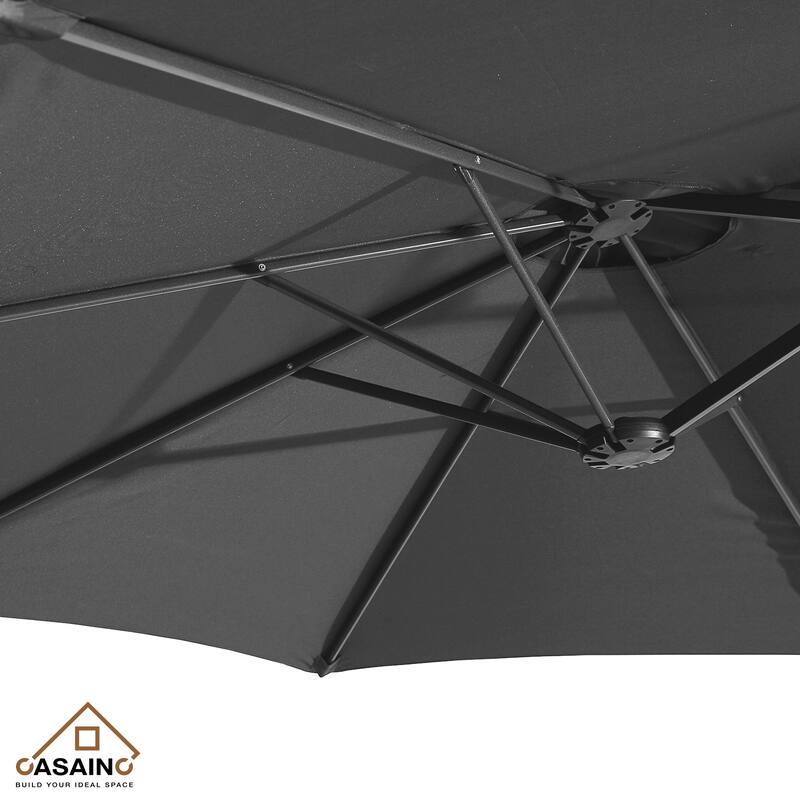 15-ft. Rectangular Crank Double-sided Large Outdoor Market Umbrella Patio Umbrella with Base Included