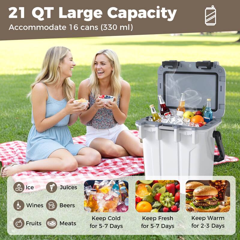 Costway 21 QT Ultra-Light Injection Molded Cooler with Swing-up Handle - See Details