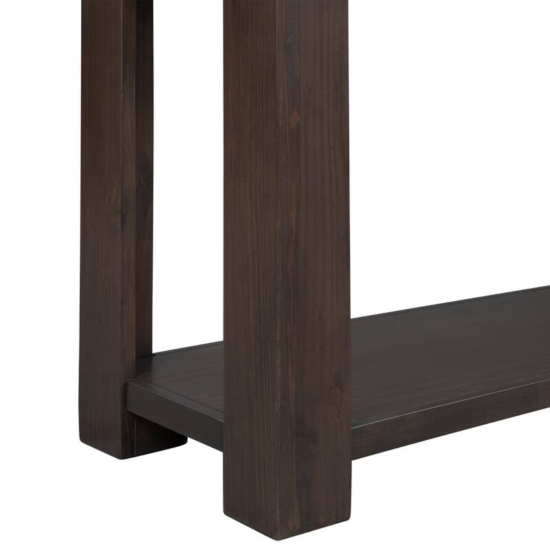 Rustic Chic Console Table with 4 Drawers & Bottom Shelf