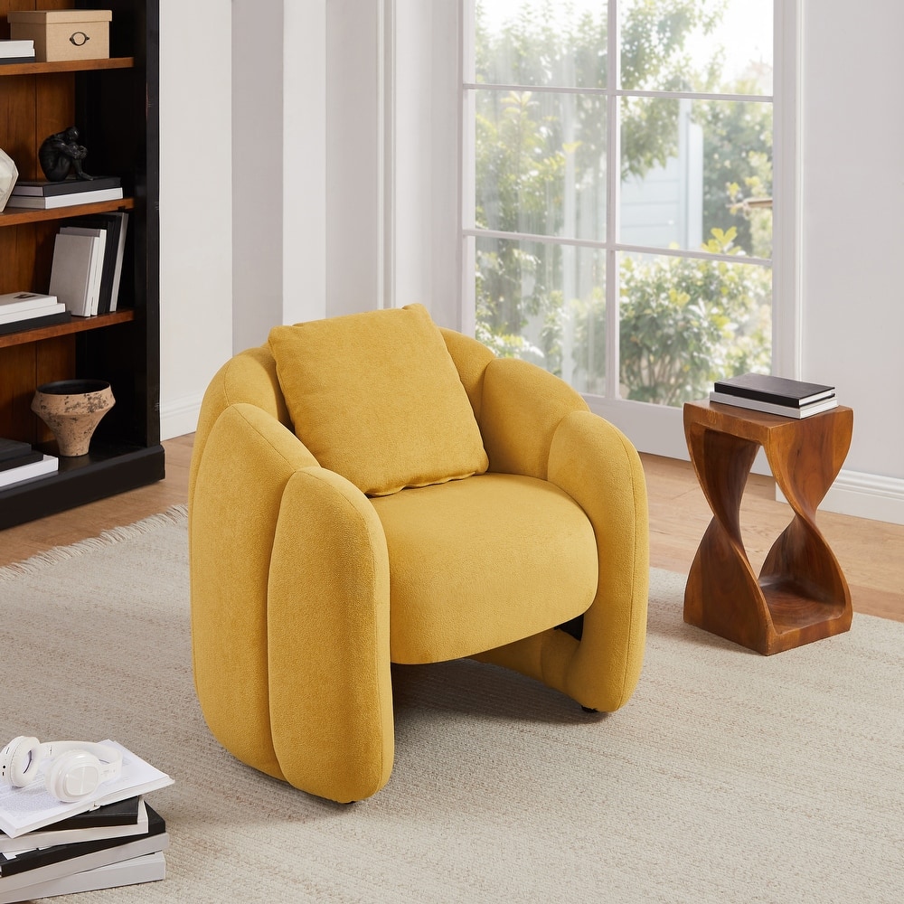 Art Leon Petal Accent Barrel Chair with Pillows