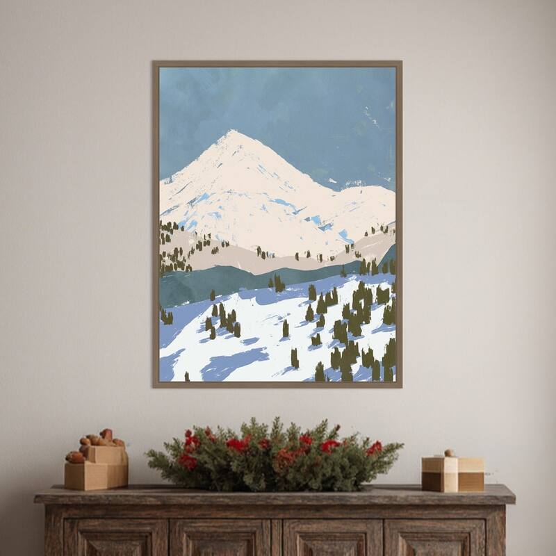 Bunny Slopes II by Jacob Green Framed Canvas Wall Art Print - Sylvie Dark Gold