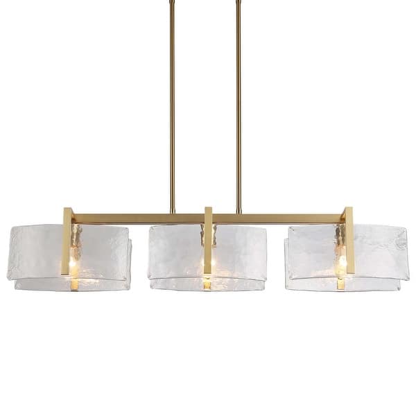 slide 2 of 11, Golden Lighting 3164-LP HWG Aenon 3 Light 41" Wide Linear Pendant Brushed Champagne Bronze
