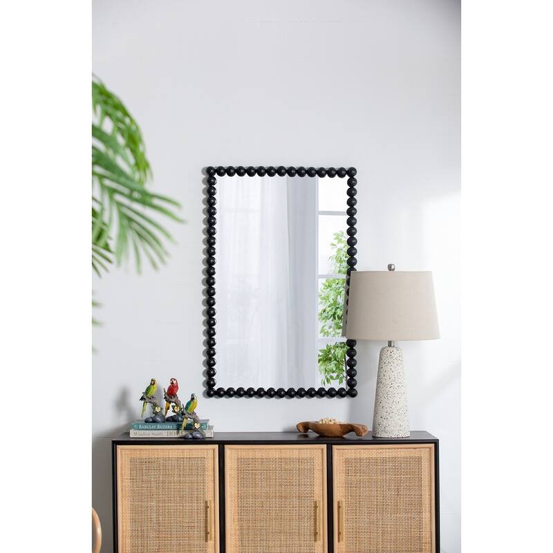 Wall Decor Mirror with Metal Frame - Black - 24" x 36"