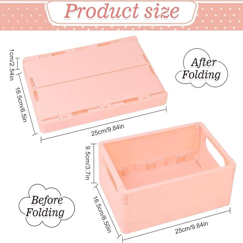 Pink Foldable Plastic Storage Crates Bed Bath & Beyond 39310923