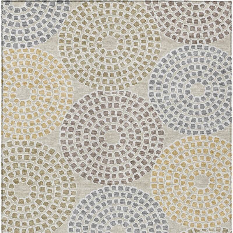 HomeRoots Geometric Transitional Rectangle Outdoor Rug
