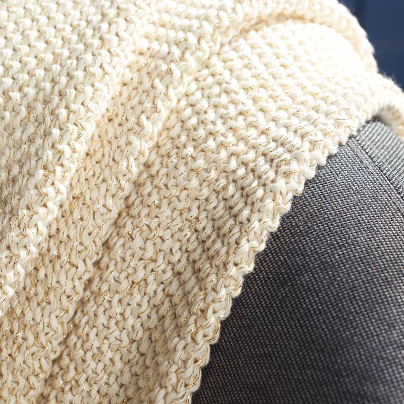 SAFAVIEH Hijiri Beige/ Gold 50 x 60-inch Throw Blanket