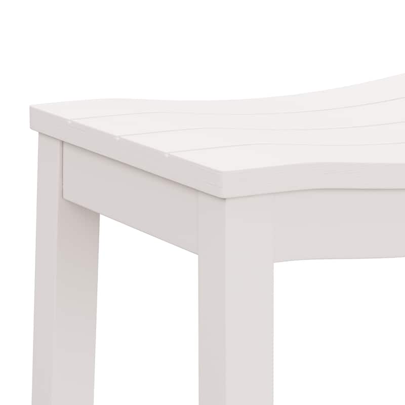 Hillsdale Fiddler Wood Backless Counter Height Stool, White