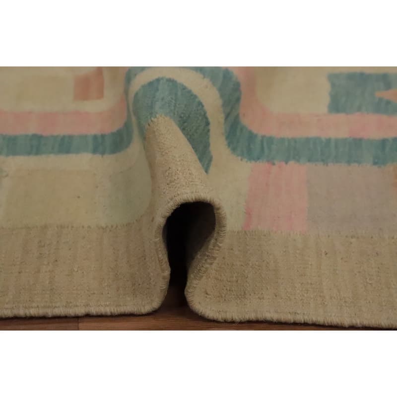 Hand Woven Oriental 100% Wool Carpet Southwestern Tribal Multi-Colored Kilim Area Rug - 6' 4'' X 4' 0''