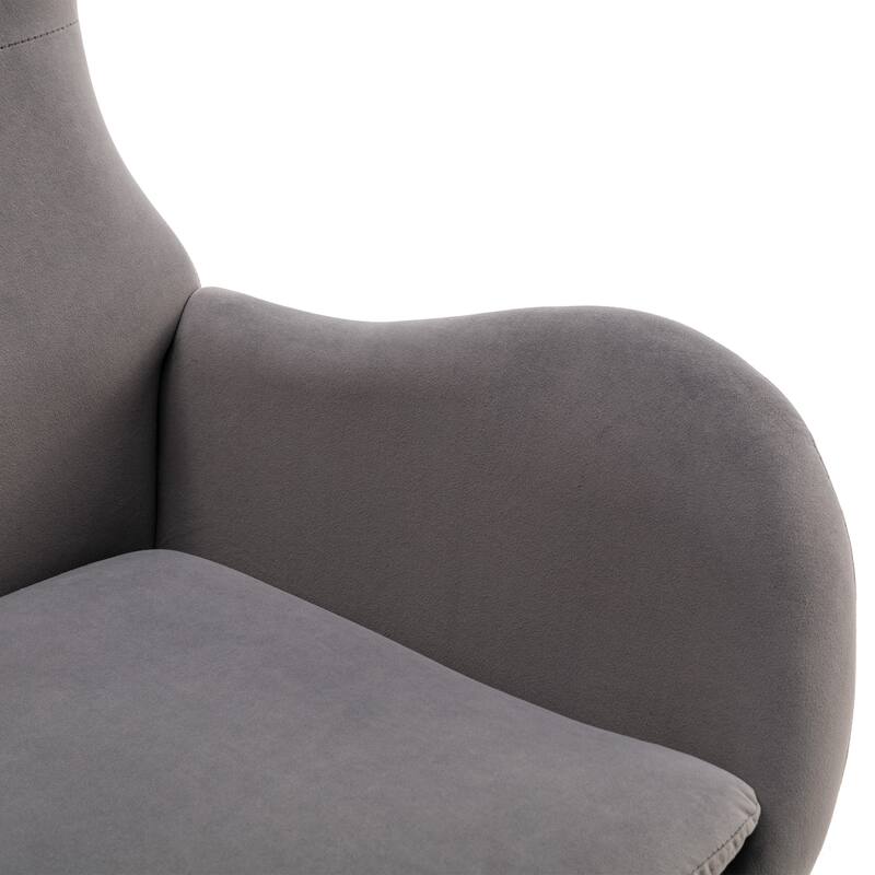 Padded Seat Rocking Chair With High Backrest And Armrests