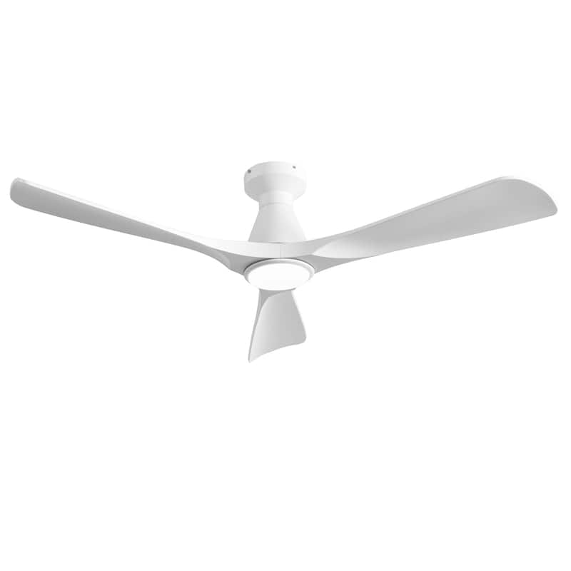 Ceiling Fan Without Light: 42-52 Inch 3 Blade Indoor Outdoor Fans for Patios - White - 52in