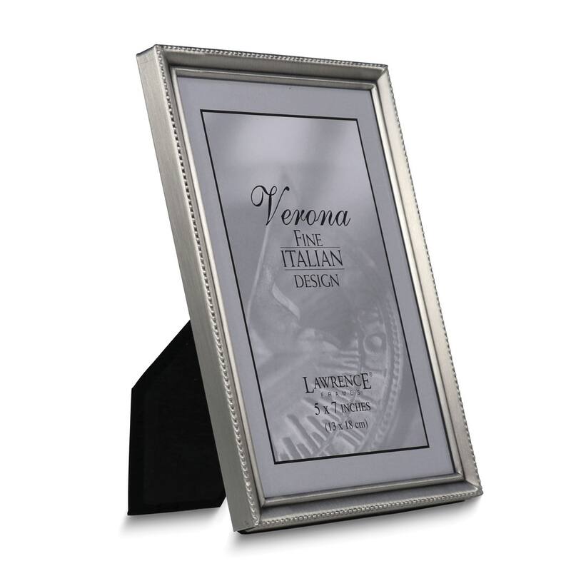 Curata Pewter Brushed and Beaded 5x7 Photo Frame