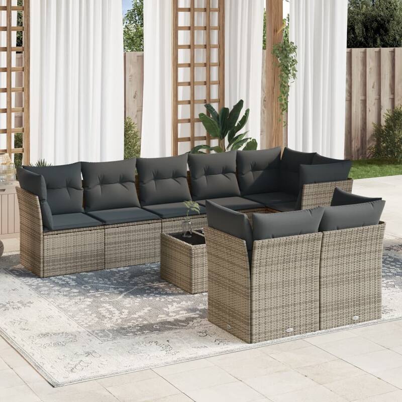 vidaXL Garden Sofa Set Grey, Dark Grey - 21.7 x 21.7 x 14.6