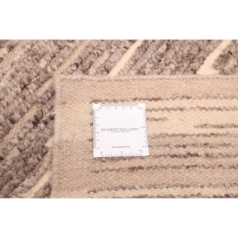 ECARPETGALLERY Hand-knotted Tangier Taupe Wool Rug - 5'4 x 7'7