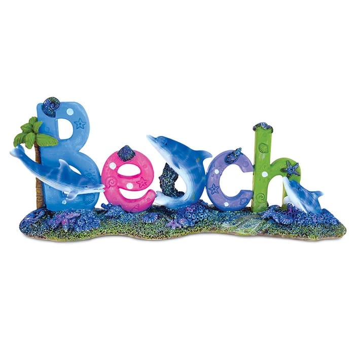 Puzzled Jumping Resin Dolphin Beach Sign Dolphin Cove Sculpture - 11.25’Lx2.5’Wx4.5’H