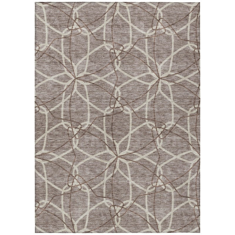 Machine Washable Indoor/ Outdoor Abstract Prism Chantille Rug