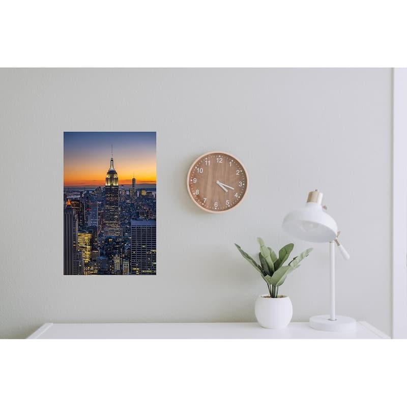 Wayne Collamore New York City Empire State Building Sunset Photography Art Poster - 24 x 36 Inch