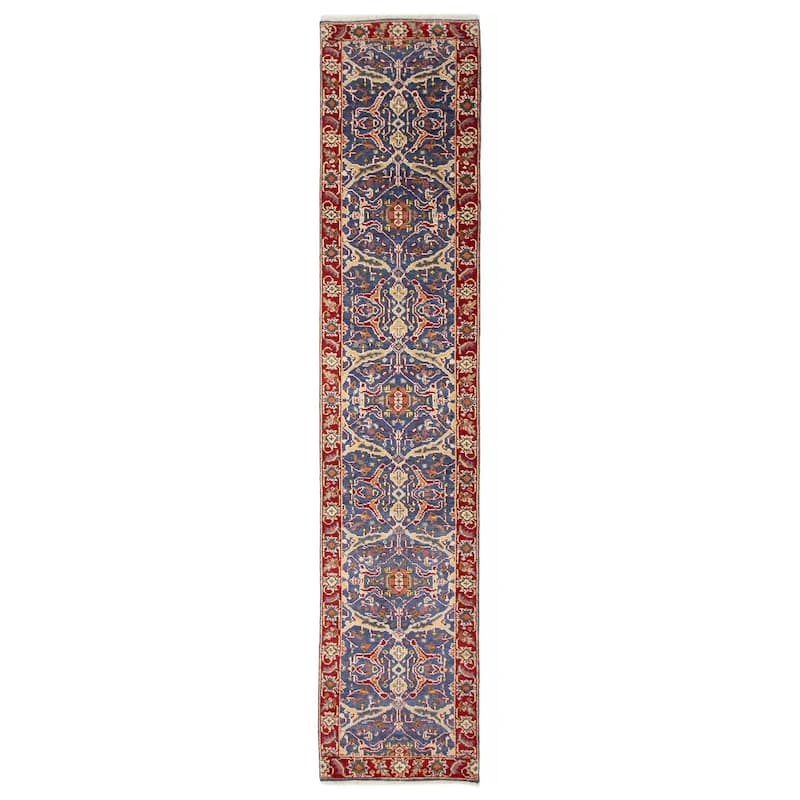 ECARPETGALLERY Hand-knotted Serapi Heritage Navy Wool Rug - 2'6 x 12'2 - Navy - 2'6 x 12'2