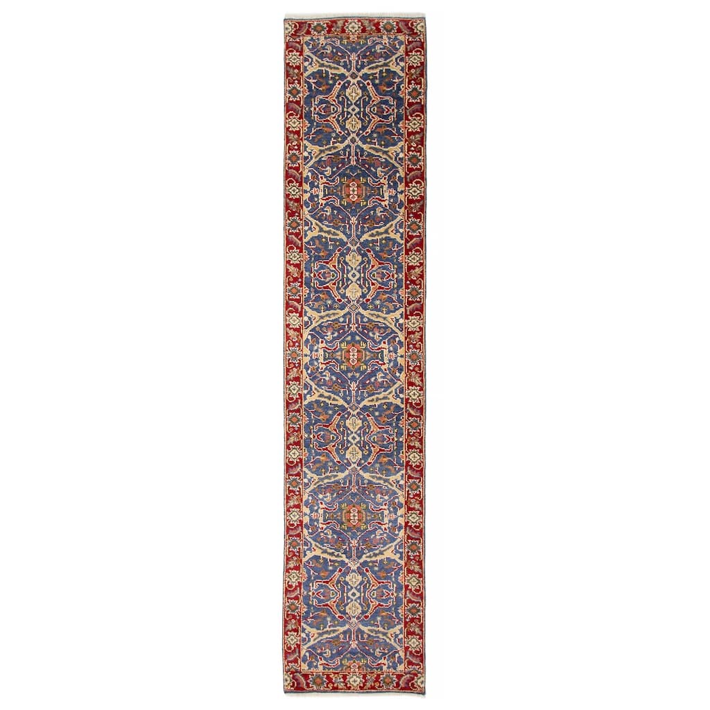 ECARPETGALLERY Hand-knotted Serapi Heritage Navy Wool Rug - 2'6 x 12'2