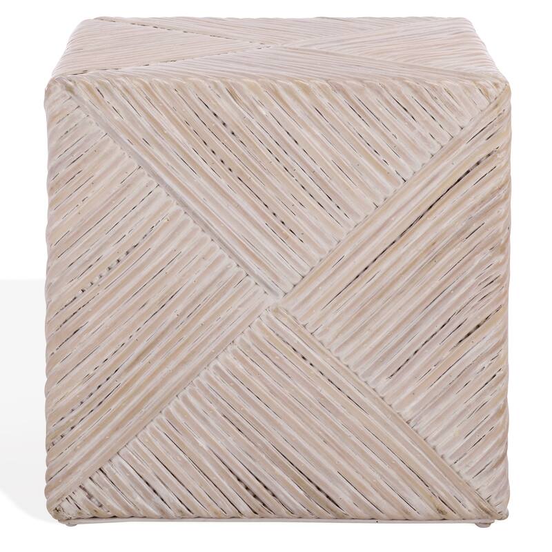 SAFAVIEH Couture Wyn rose Woven Split Rattan Ottoman