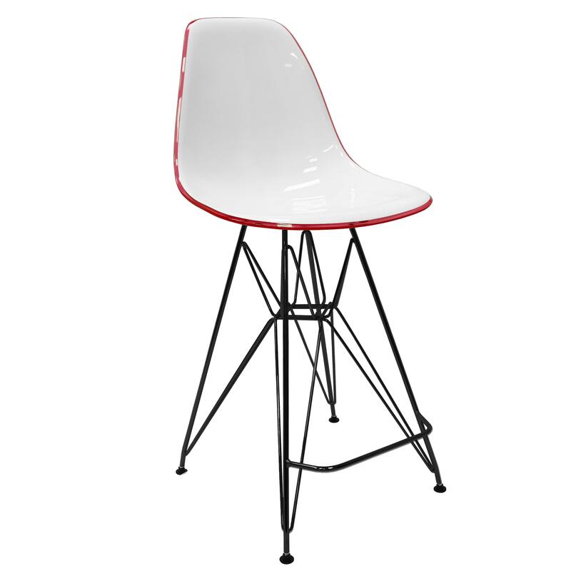ABS Resin Barstool with Black Steel Base Cresco Series by LeisureMod