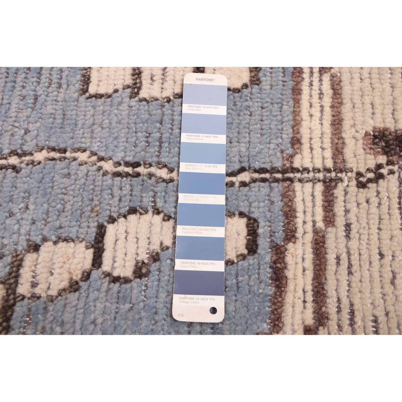 ECARPETGALLERY Hand-knotted Pak Finest Marrakesh Light Denim Blue Wool Rug - 9'5 x 12'1