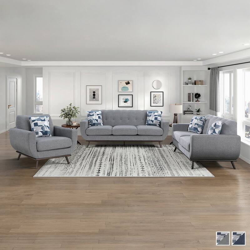 Tarsilla 3-Piece Chenille Living Room Sofa Set
