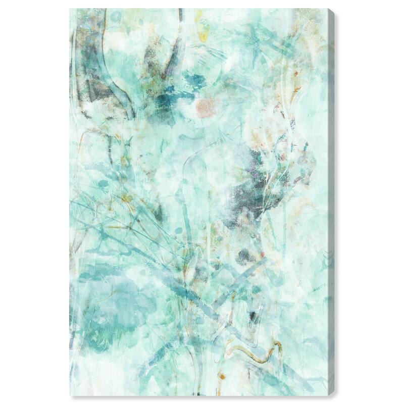 Wynwood Studio Canvas Abstract Salseo Aqua Blue and Teal Modern & Contemporary Wall Art Canvas Print
