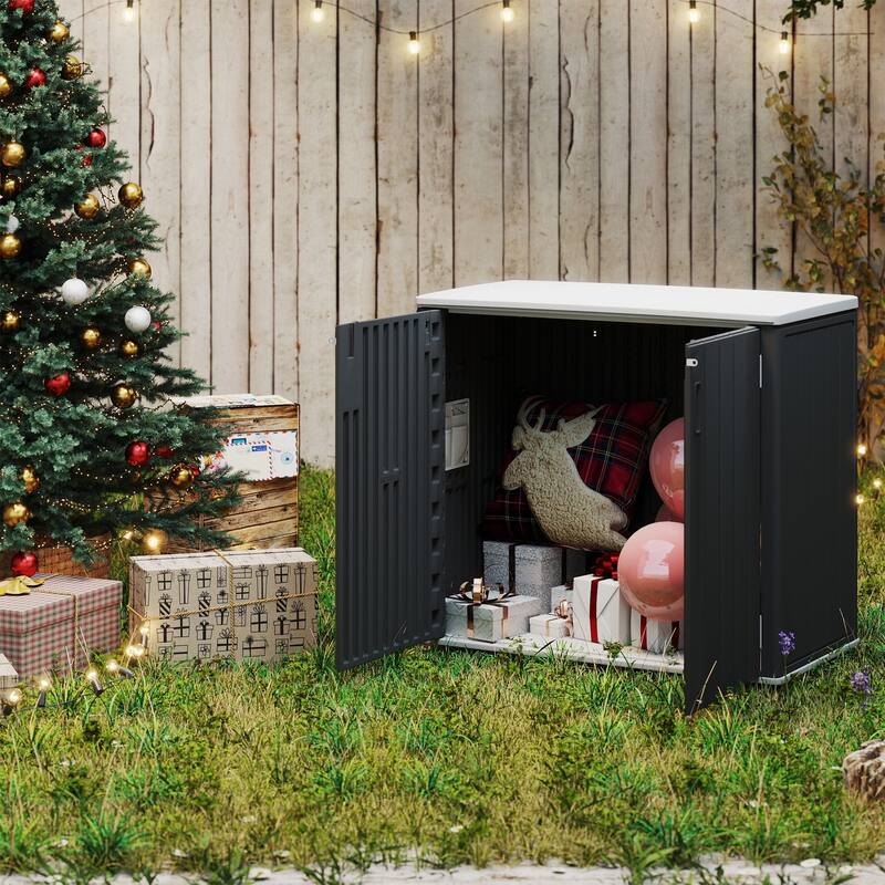 45-880 Gal. Outdoor Resin Deck Box Storage Shed for Garden,Patios,Backyards,Tools