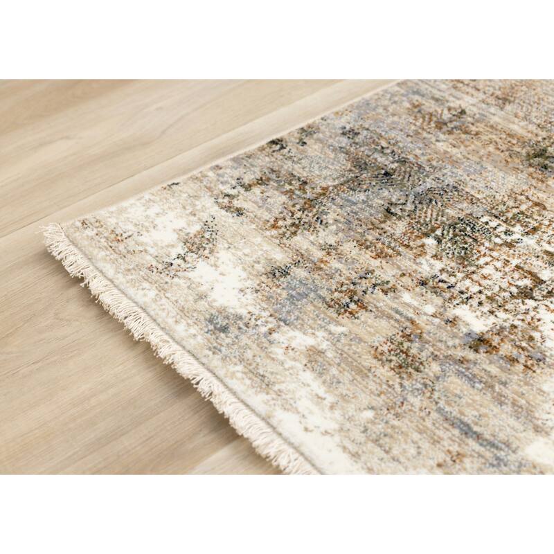 Sydney Collection - Beige Grey Cream Distressed Area Rug