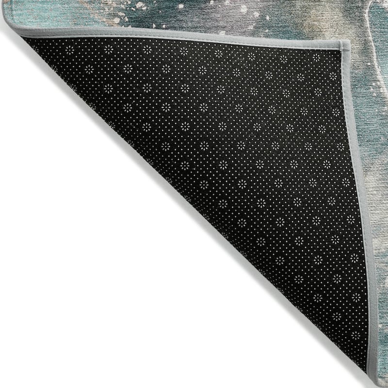 Machine Washable Indoor/ Outdoor Abstract Chantille Rug