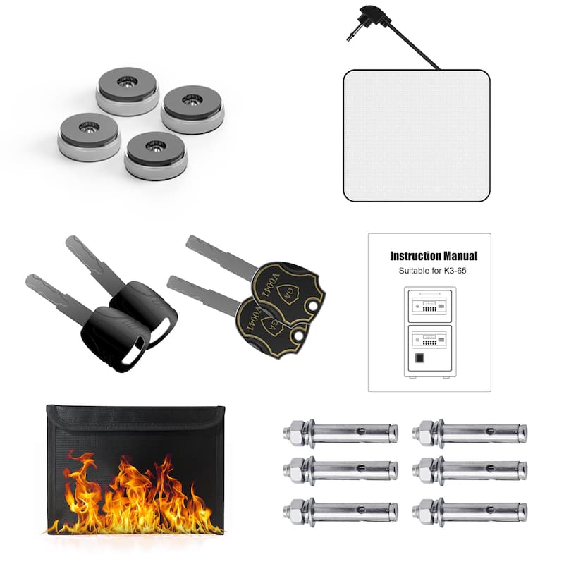 Large Double-door Coin-operated Safe,Digital Security Safe with Fireproof and Waterproof Bag,6.0 Cubic Feet Safe Box