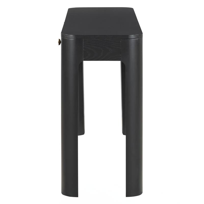 Console Table with Curved Corners for Safety, Entryway Table with 3 Concealed Drawers, Sturdy Sofa Table with Thick Legs