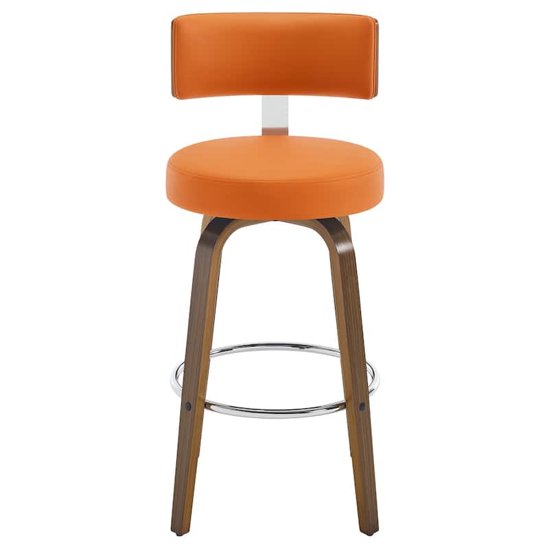 Upholstered Wood Swivel Bar/ Counter Stools, Set of 3