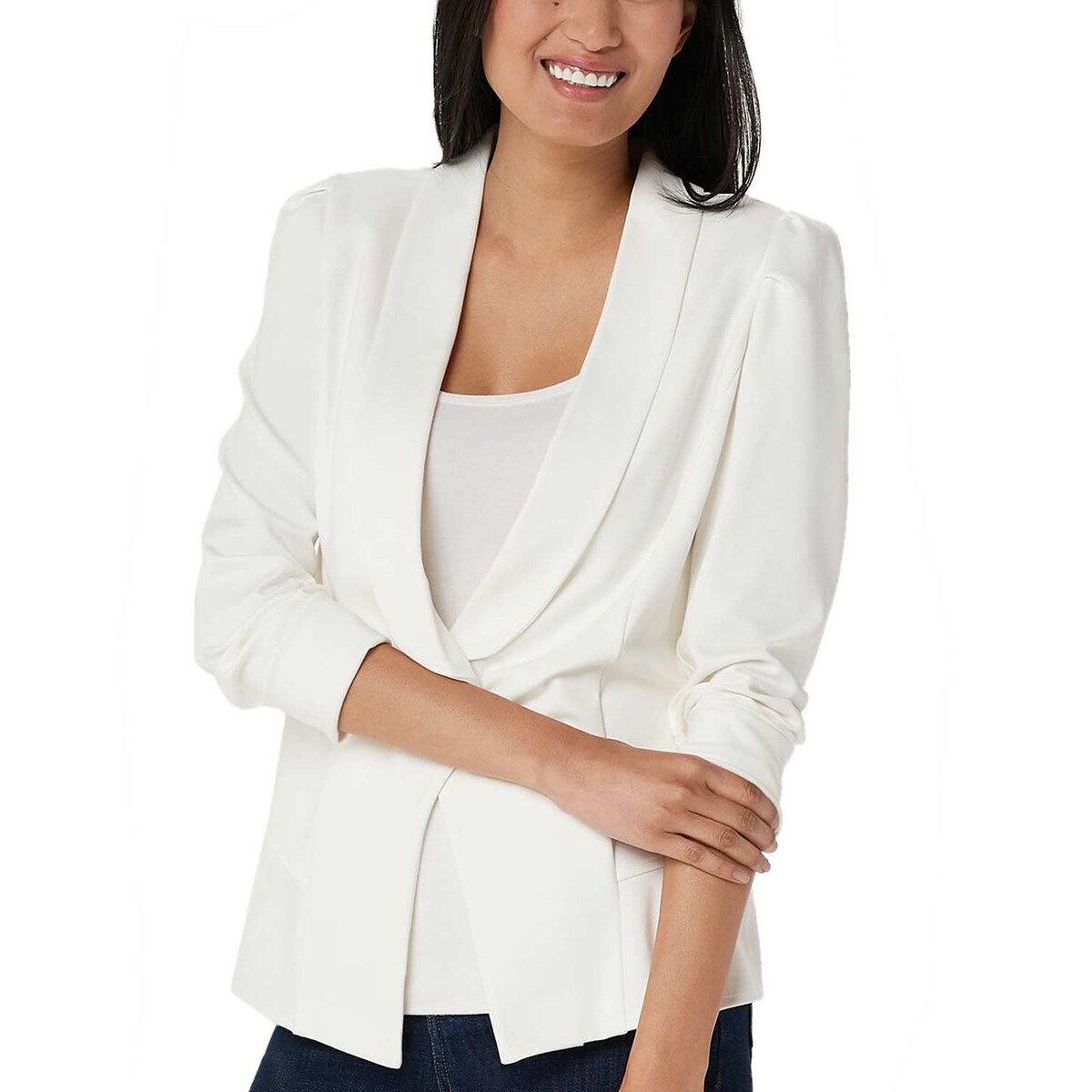 white ponte blazer