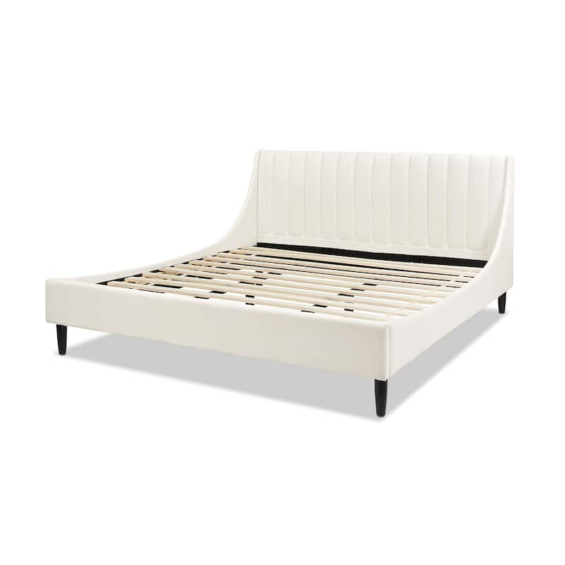 Willow Performance Velvet Channel Tufted Platform Bed
