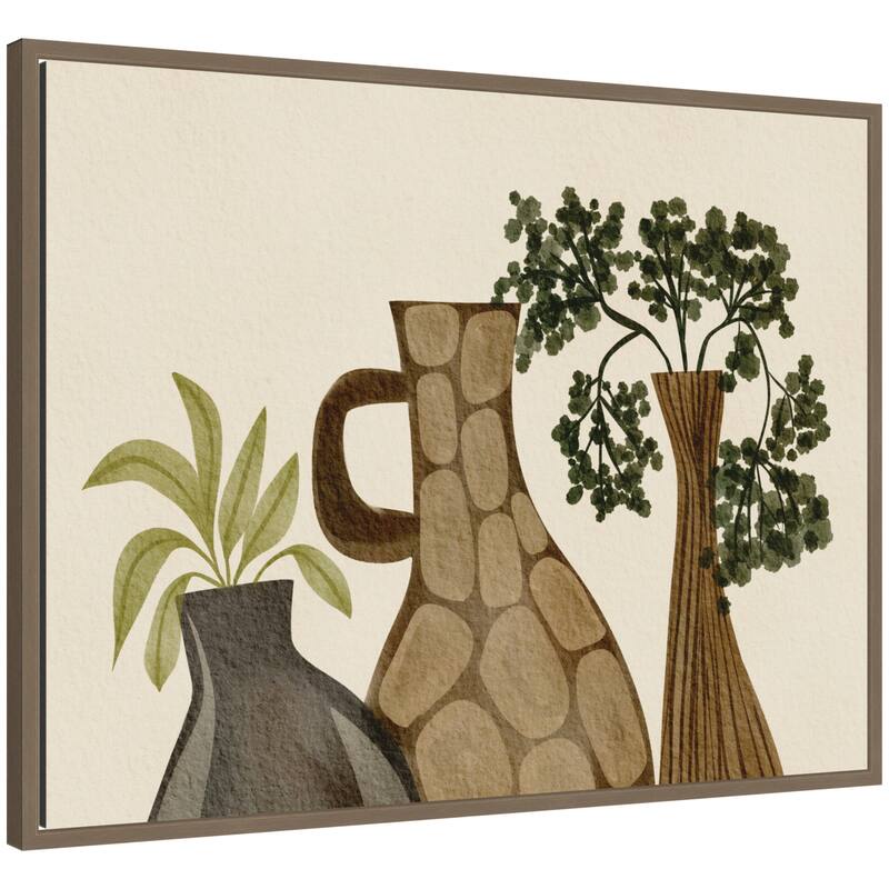 Kate and Laurel Rustic Stilllife 02 by Nikita Jariwala Framed Canvas Wall Art Print - 30 x 23 - Gold