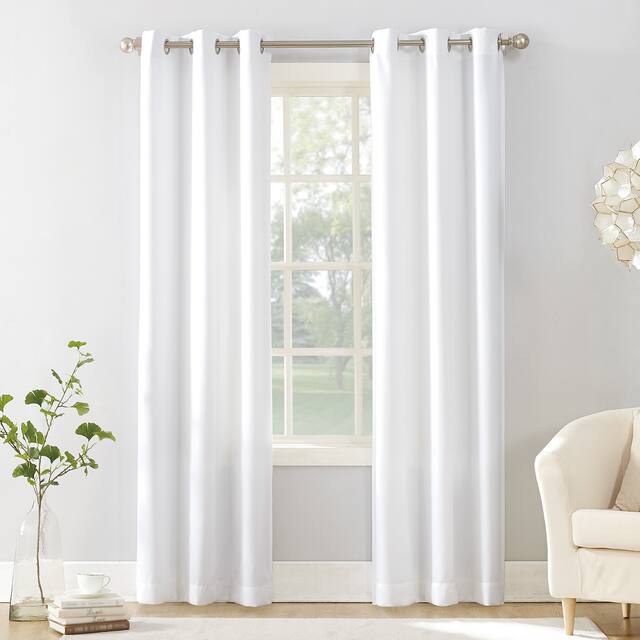 No. 918 Sora Casual Textured Grommet Curtain Panel, Single Panel - 40 x 95 - White