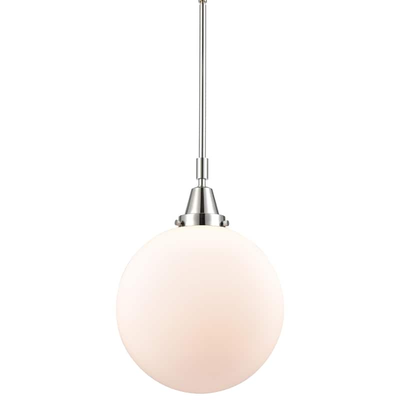 Innovations Lighting 447-1S-16-12 Beacon Pendant Beacon 12" Wide - Polished Chrome / Matte White