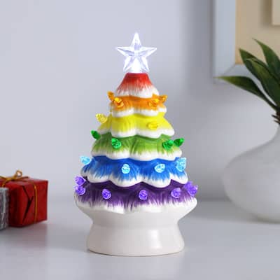 7.5" Nostalgic Ceramic Rainbow Tree