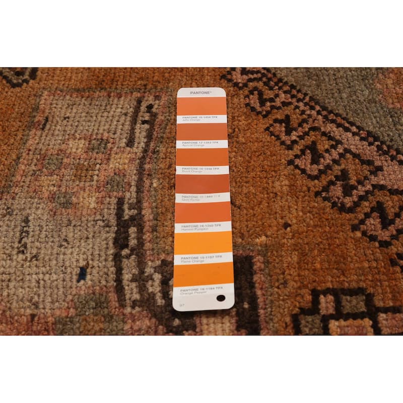 ECARPETGALLERY Hand-knotted Melis Vintage Burnt Orange Wool Rug - 5'0 x 11'11