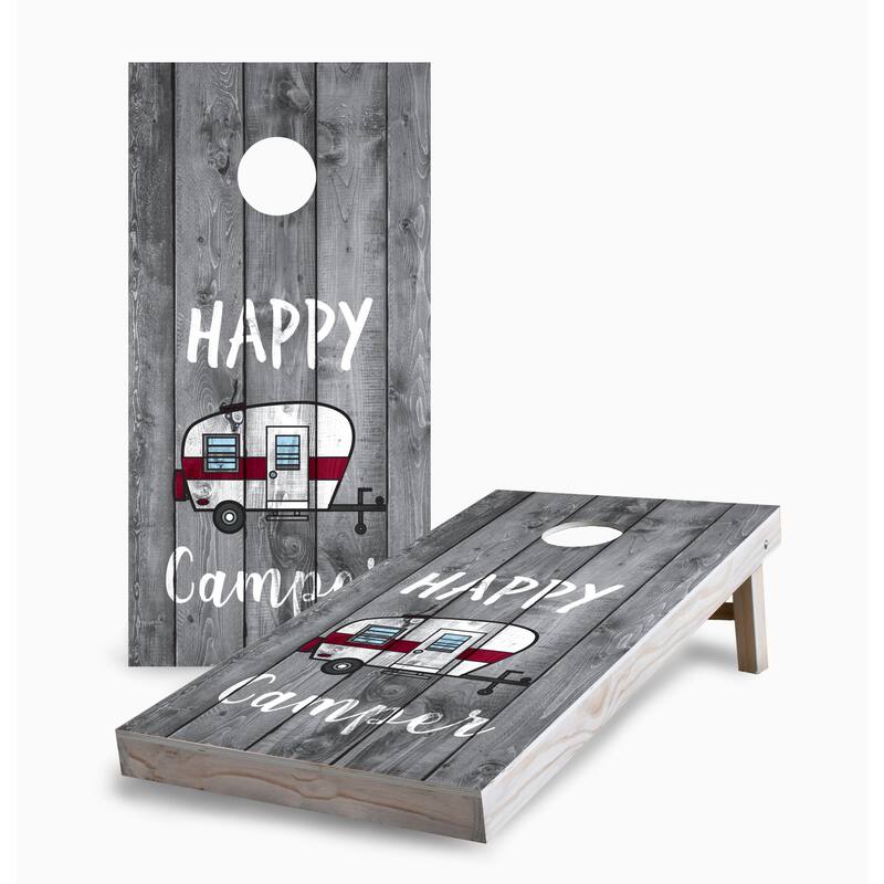 Happy Camper Corn Hole Board Set - 16 Years and Up