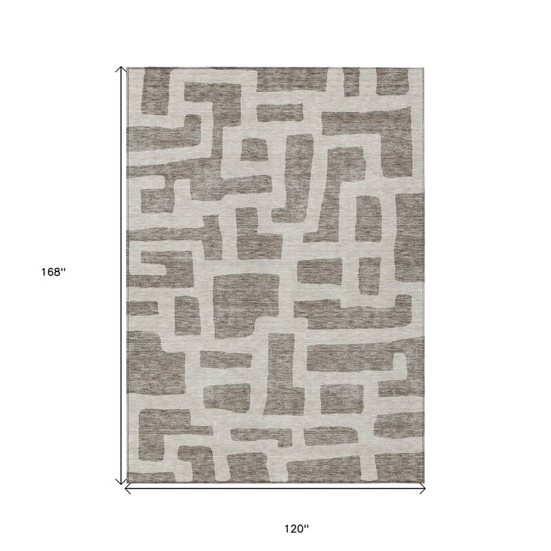HomeRoots Abstract Transitional Rectangle Outdoor Rug