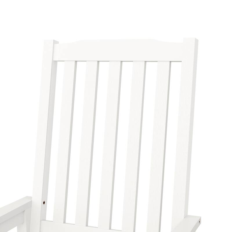 Acacia Wood Outdoor Rocking Chair, Traditional Porch Outdoor Rocker Chairs with Slatted - 43" H